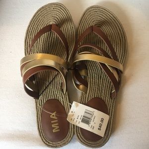 Mia gold and brown sandals